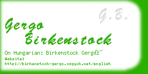 gergo birkenstock business card